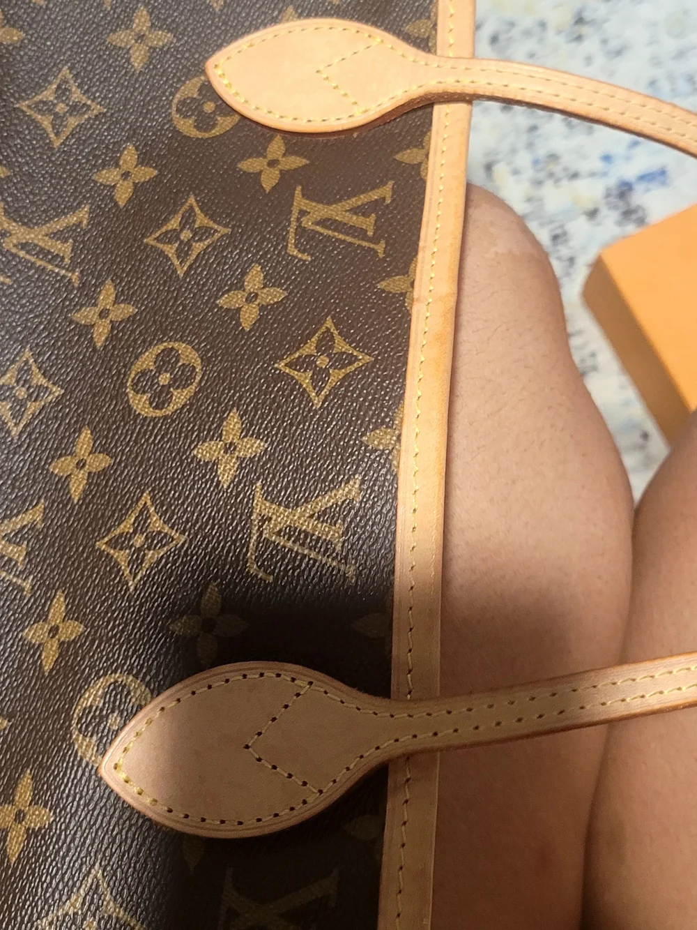 Louis Vuitton Neverfull Monogram Canvas Tote in Brown with Tan Trim